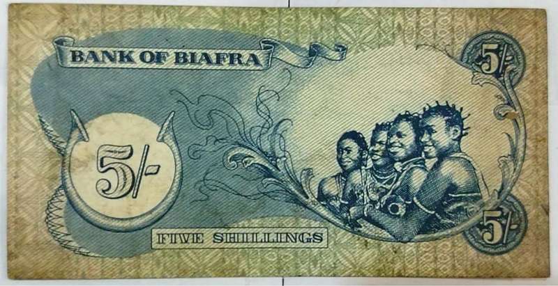RARE Republic of Biafra 5 Shillings Banknote  1968 Issue | Historical African Currency |
