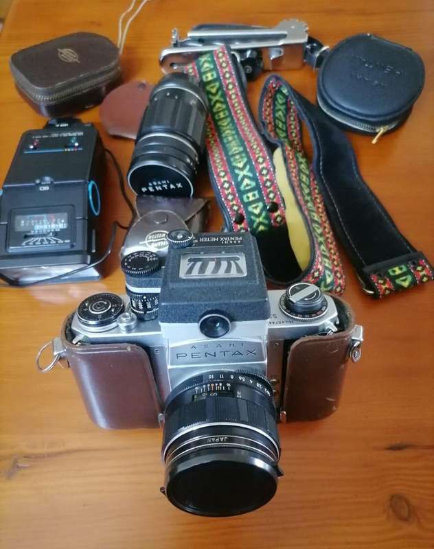 Vintage Asahi Pentax S3 35mm Film Camera Full Kit  With Lenses, Flash, Meter, Case & More