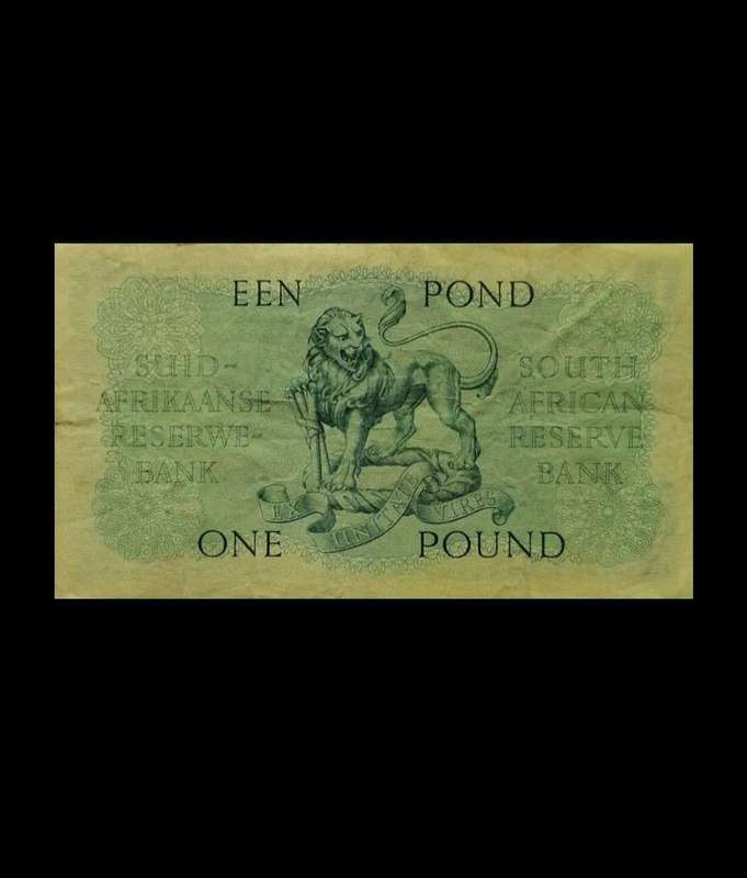 Rare 1950 South African One Pound Banknote  Jan van Riebeeck  Extremely Fine Condition