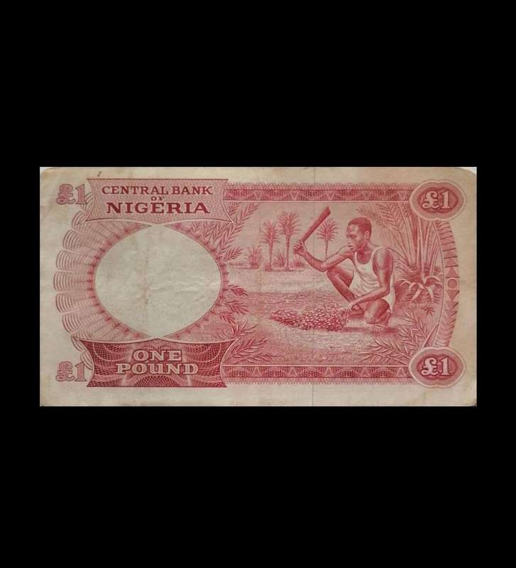 1960s Nigeria One Pound Banknote  Central Bank of Nigeria  Very Fine Condition
