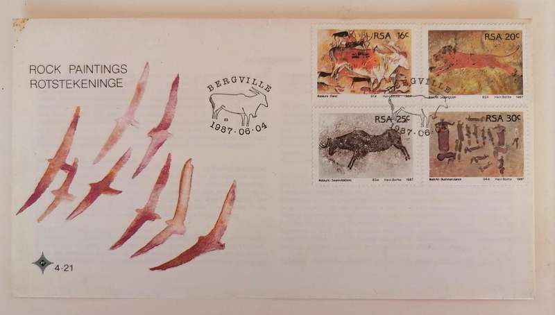 1987 Rock Paintings FDC | Full Set of 4 Stamps | Bushman Art Series