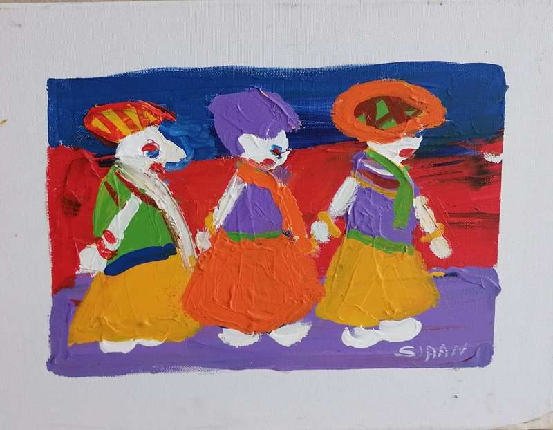 Sjaan Buchel Acrylic Painting on canvas -3 Woman 2- 390mmx290mm not Framed