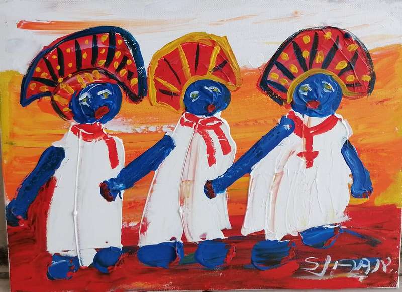 Sjaan Buchel Acrylic Painting on canvas -3 Woman 3- 390mmx290mm not Framed