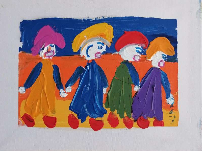 Sjaan Buchel Acrylic Painting on canvas -4 Woman 1 - 390mmx290mm not Framed
