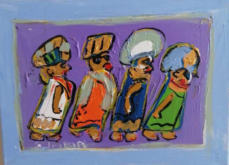 Sjaan Buchel Acrylic Painting on canvas -4 Woman 2- 390mmx290mm not Framed