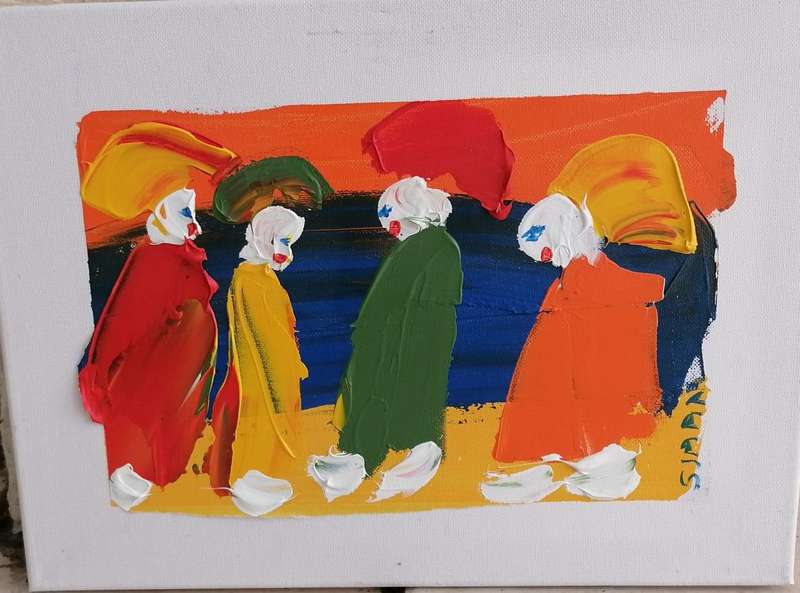 Sjaan Buchel Acrylic Painting on canvas -4 Woman 3- 390mmx290mm not Framed