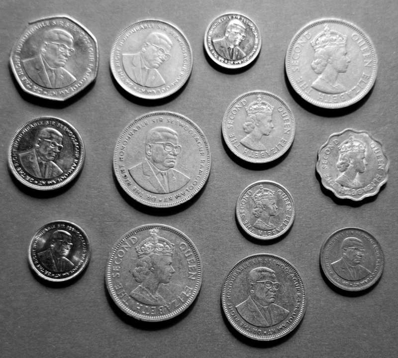 13 Mauritius rare collectible coins dated 1975-1997 in very good condition