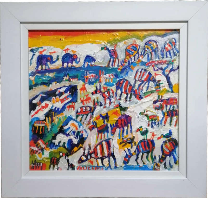 Elwin Buchel Original Oil Painting  Vibrant Expressionist Art (Framed, Signed)