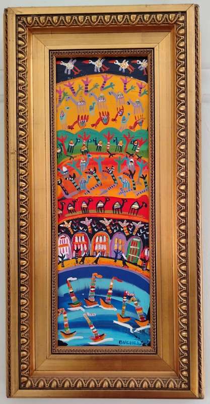 Elwin Buchel Oil Painting - Collectors Piece - Boats on the water
