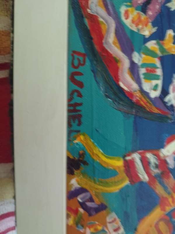 Elwin Buchel Oil Painting Small Ships 600x450mm