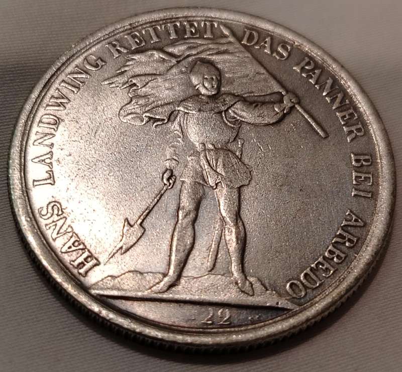 1869 5 Francs Switzerland Shooting Festival,VF, RARE, Mint Condition, Good Buy