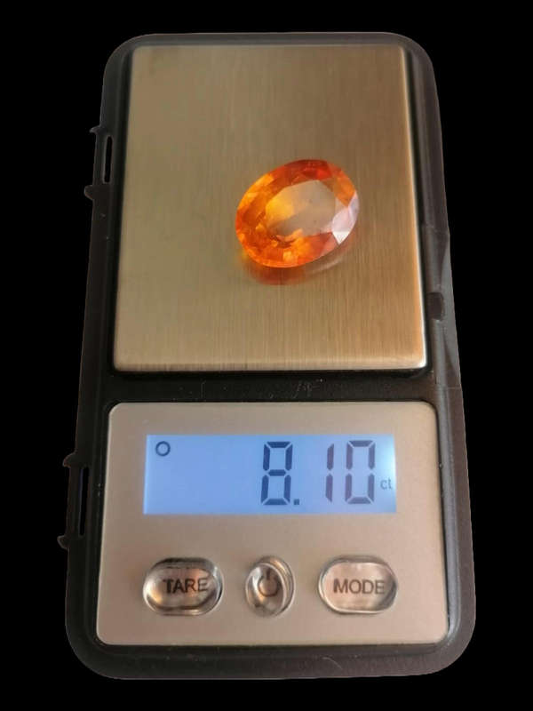 Rare 8.15ct Natural Orange Sapphire  GGL Certified  Large Collector Gem