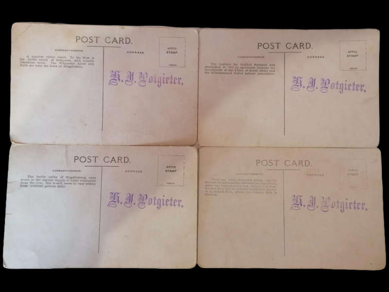 Lot of 4 Vintage South African Postcards  Johannesburg, Waterval Boven, Wapadsberg & More (Unused)