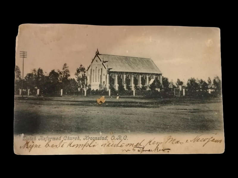 Rare Vintage Postcard  Dutch Reformed Church Kroonstad O.R.C.  Circa 1900