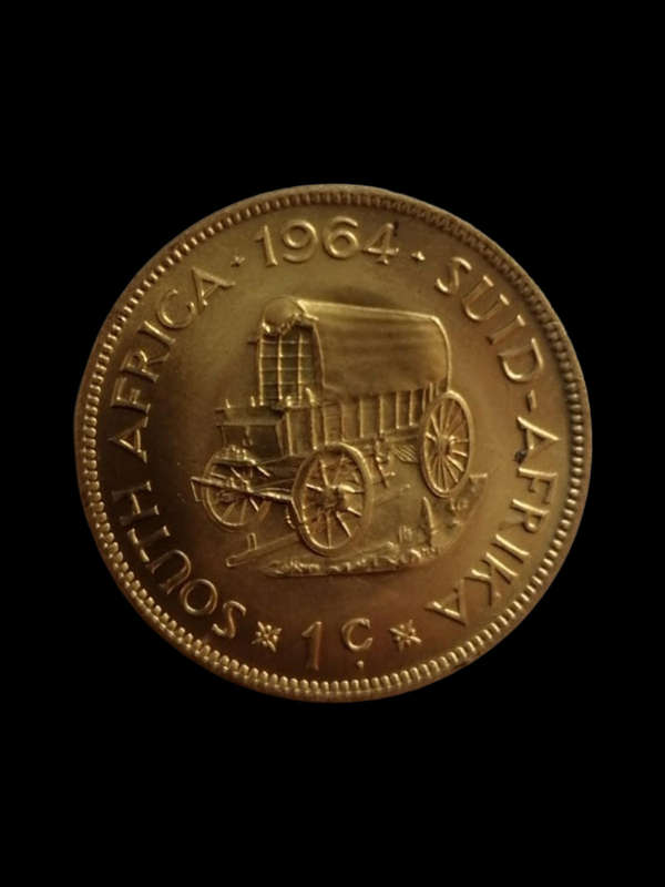 1964 South Africa 1 Cent Coin  Jan van Riebeeck Uncirculated