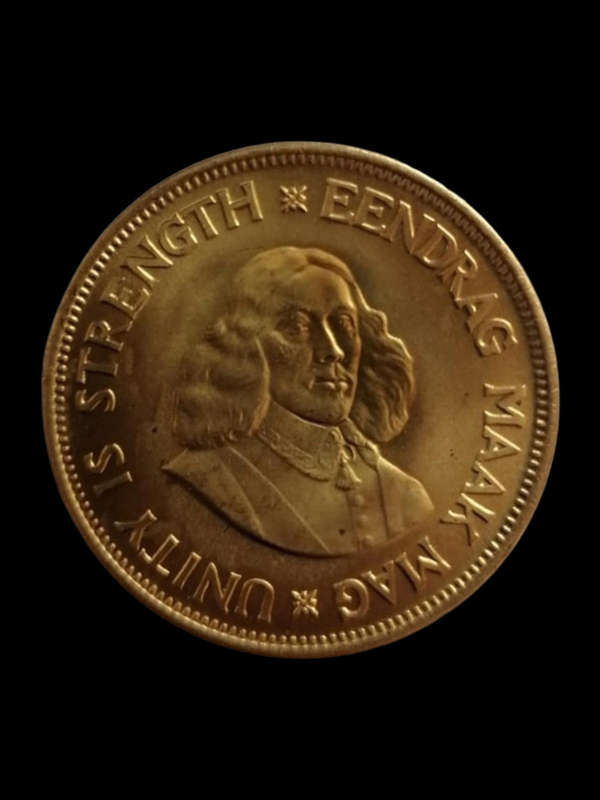 1964 South Africa 1 Cent Coin  Jan van Riebeeck Uncirculated