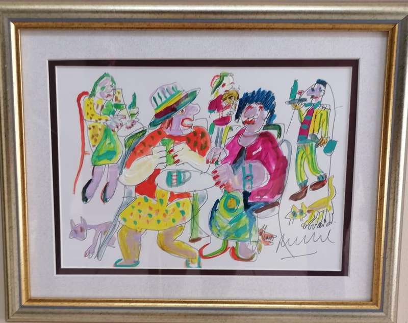 Elwin Buchel Water Colour Sketch- Restuarant 1 290mmx200mm Framed