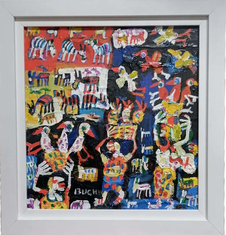 Elwin Buchel Original Oil Painting  Vibrant Expressionist Art (Framed, Signed)