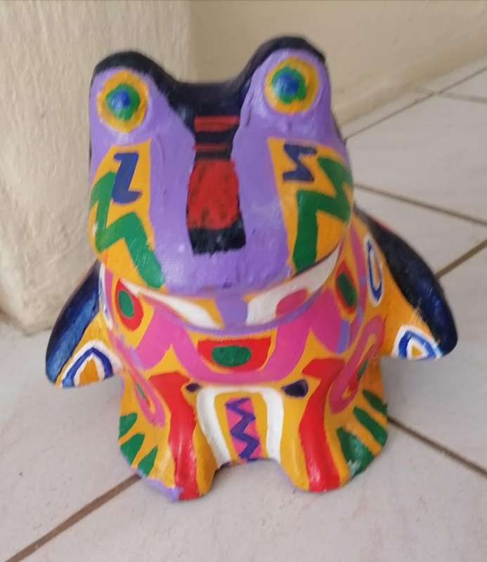 Elwin Buchel Painting on Stone -Small Frog Sculpture