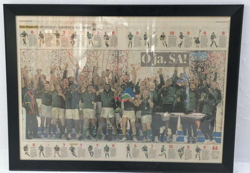 Springboks World Cup Campions 2023 Beeld Framed Beautifully