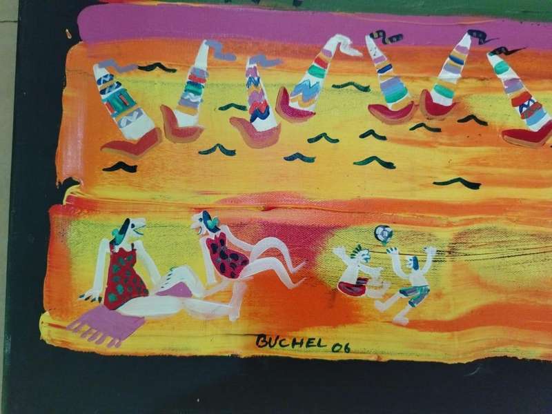Elwin Buchel Acrylic Painting UAE Beach Landscape