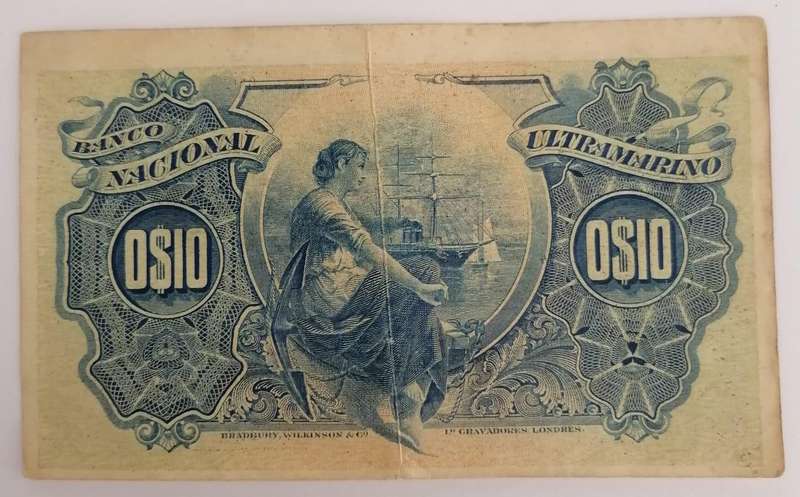 1914 Mozambique 10 Centavos Banco Nacional Ultramarino banknote