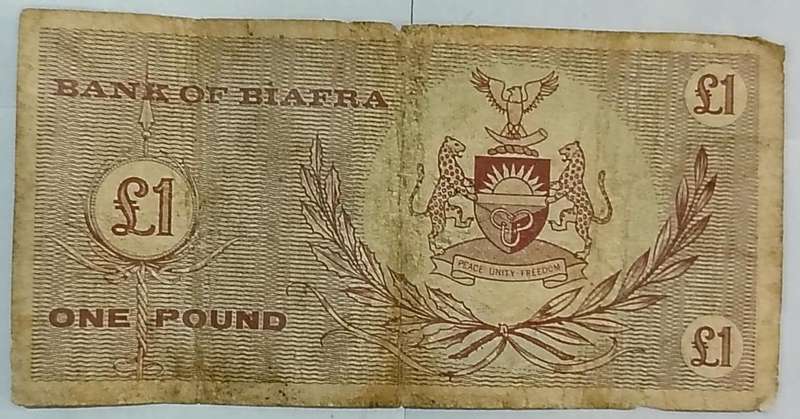 Rare 1967 Republic of Biafra £1 One Pound Banknote  Historic African Collectible