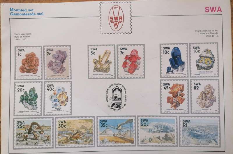 Rare SWA 1989 Fourth Definitive Stamp Set  Mines & Minerals Mint in Plastic Sleeve
