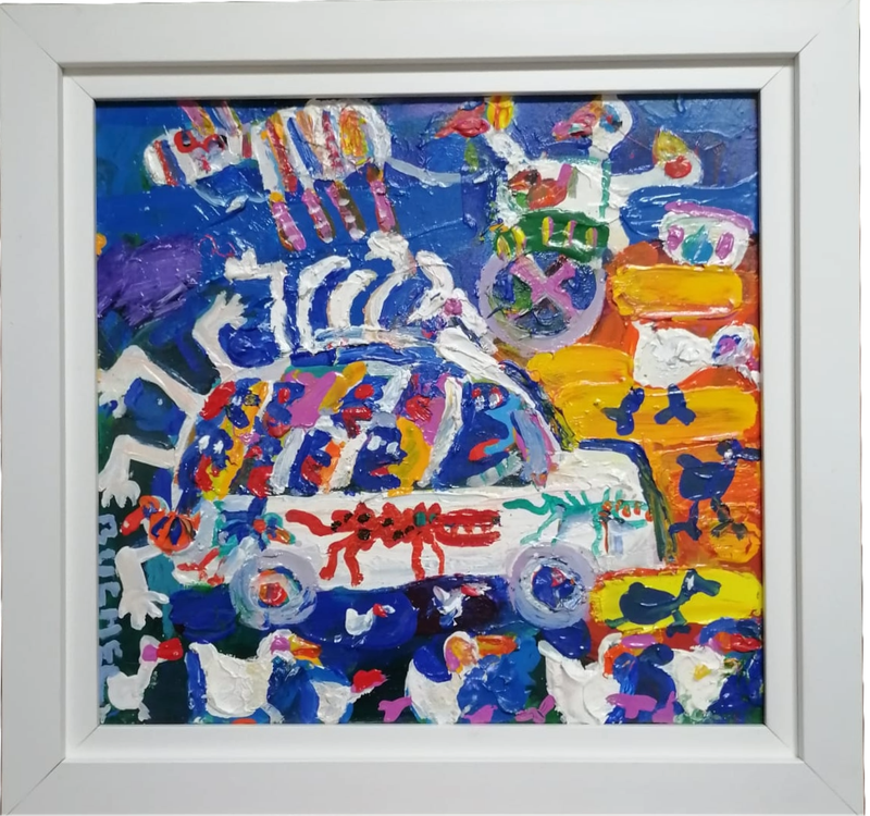 Elwin Buchel Original Oil Painting  Vibrant Expressionist Art (Framed, Signed)