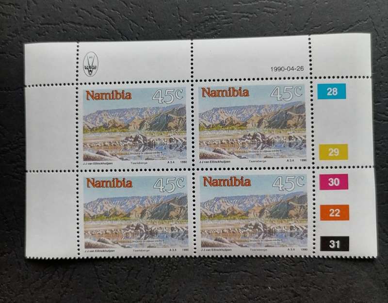 Namibia 1990 45c Tsarisberge Scenic Stamp Block of 4 - Mint Condition