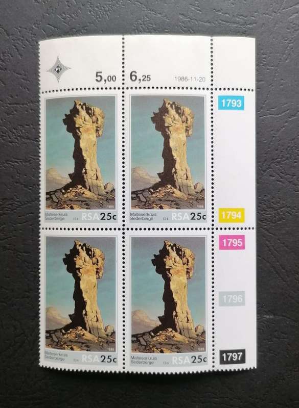 South Africa 1986 Maltese Cross Sederberge 25c Stamp Block of 4 - Mint Condition