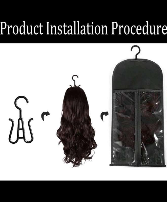 Waterproof Wig Storage Bag With Hook