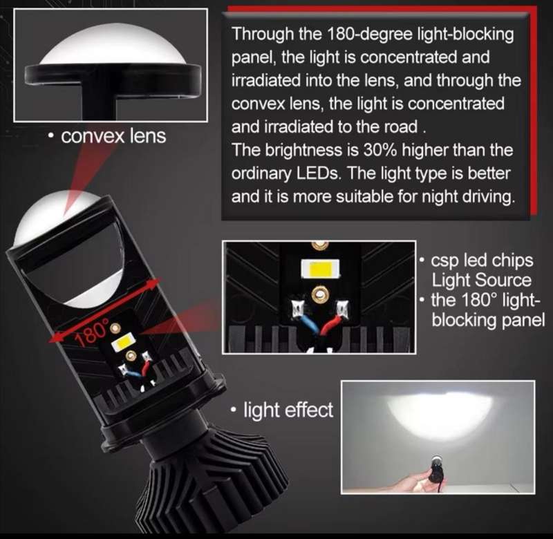 T9 LED H4 projector headlights