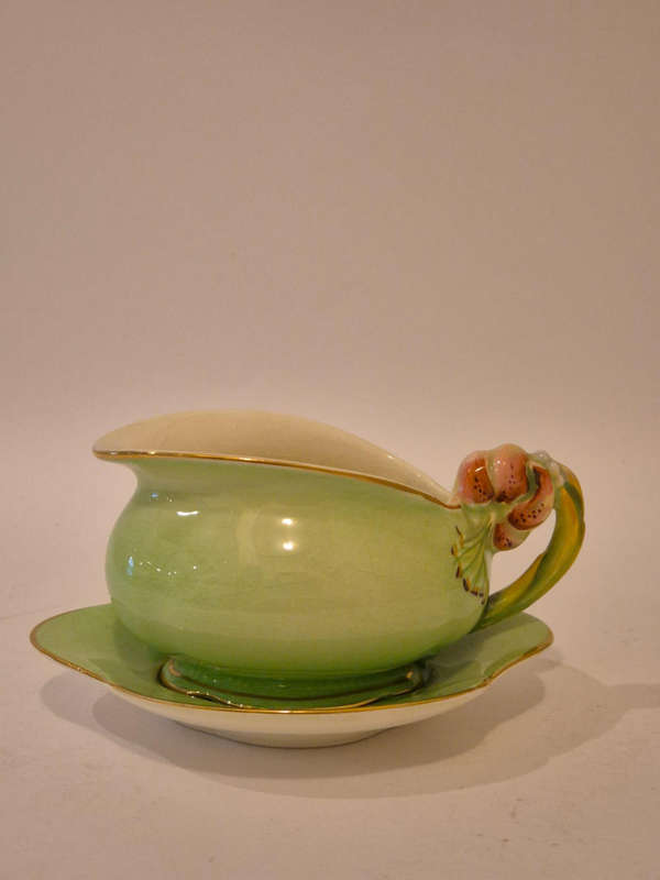 Royal Winton Grimwades Tiger Lily Green Creamer with Underplate