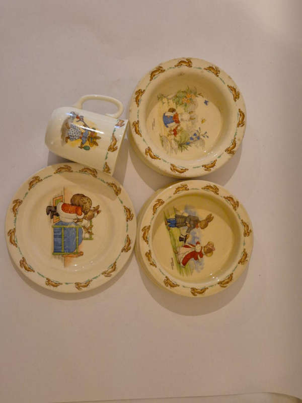 Vintage Royal Doulton Bunnykins 4-Piece Set  Early Edition (c.19371953)