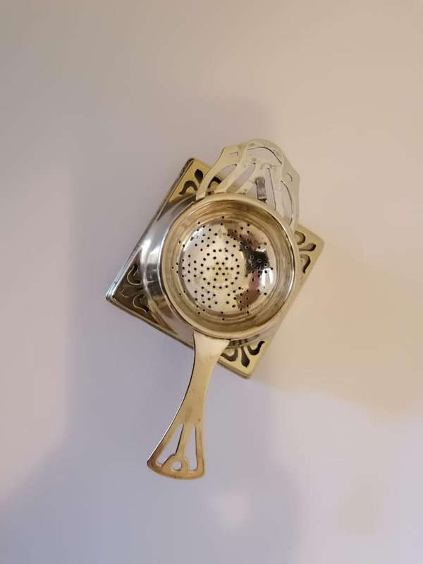 Silver Tea Strainer and Drip Bowl