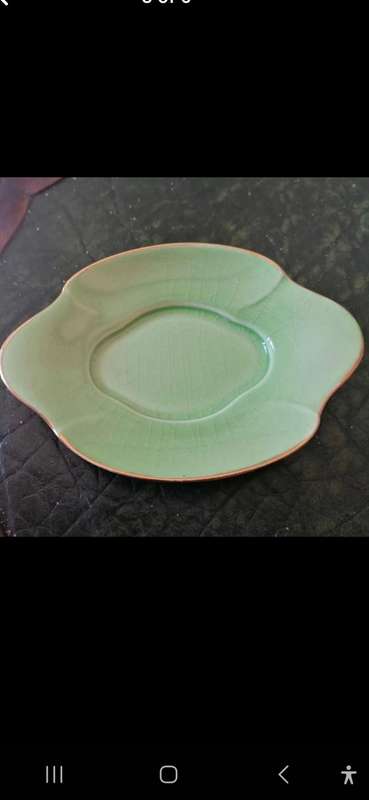 Royal Winton Grimwades Tiger Lily Green Creamer with Underplate