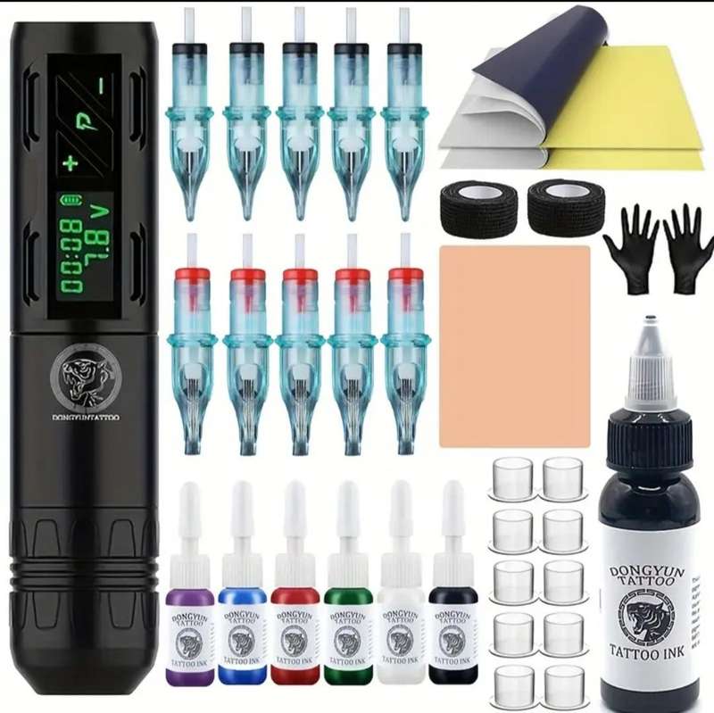Wireless tattoo pen full kit