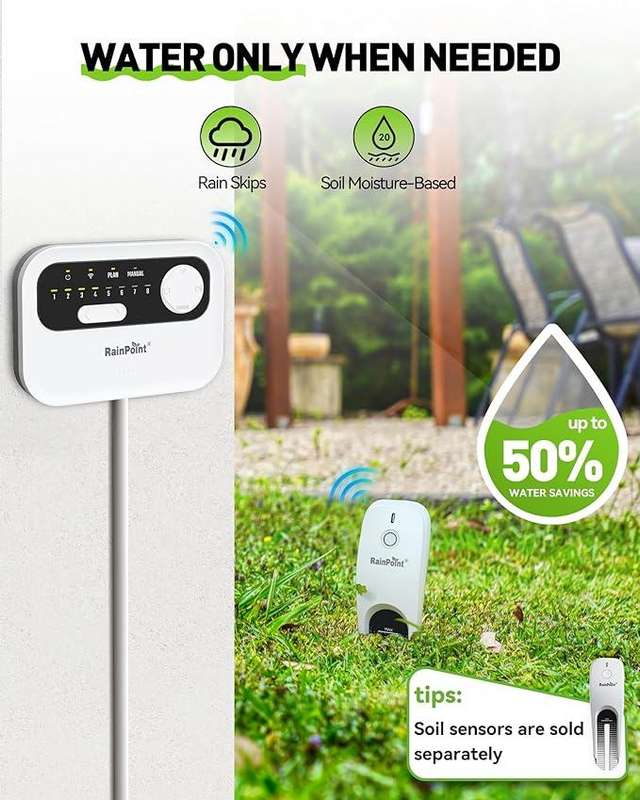 RainPoint Wi-Fi 8-Zone Irrigation Controller - Indoor Use
