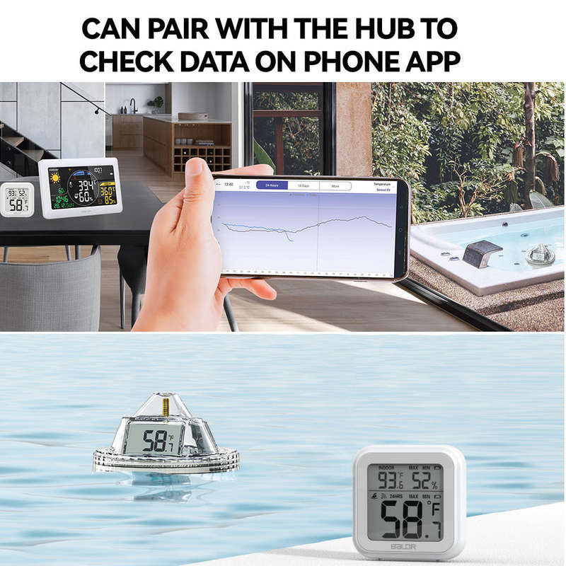 RainPoint Wireless Smart Wi-Fi Pool Thermometer & Display Screen (Device Only)