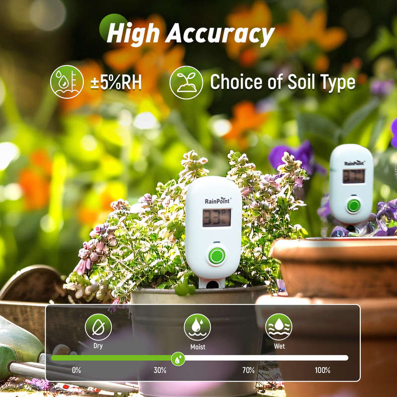 RainPoint Wireless Smart Wi-Fi Digital Soil Moisture Meter (Device Only)