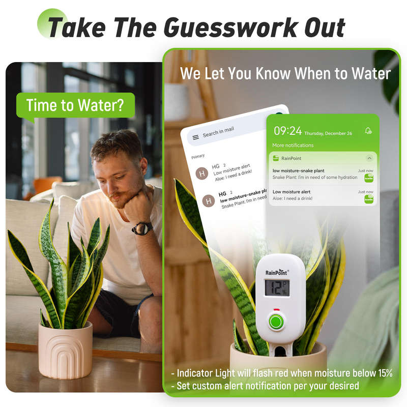 RainPoint Wireless Smart Wi-Fi Digital Soil Moisture Meter (Device Only)