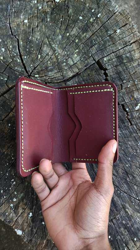 Handmade leather slim wallet