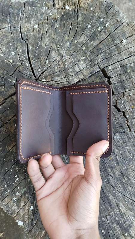 Handmade leather slim wallet