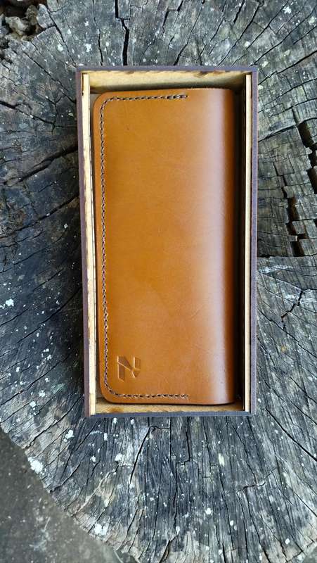 Handmade leather long wallet