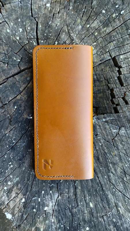 Handmade leather long wallet