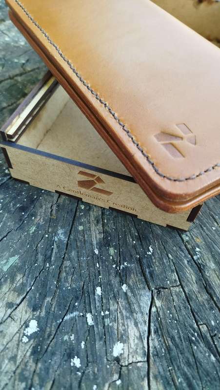 Handmade leather long wallet