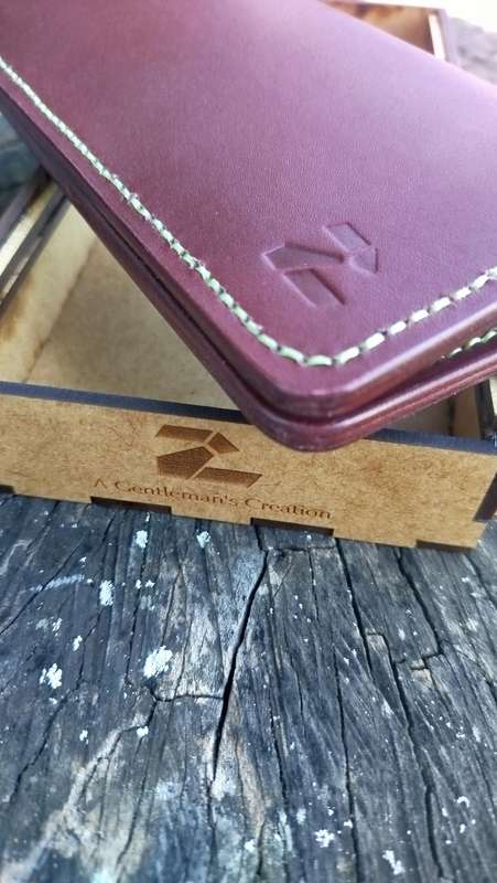 Handmade leather long wallet