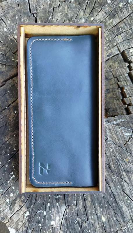 Handmade leather long wallet