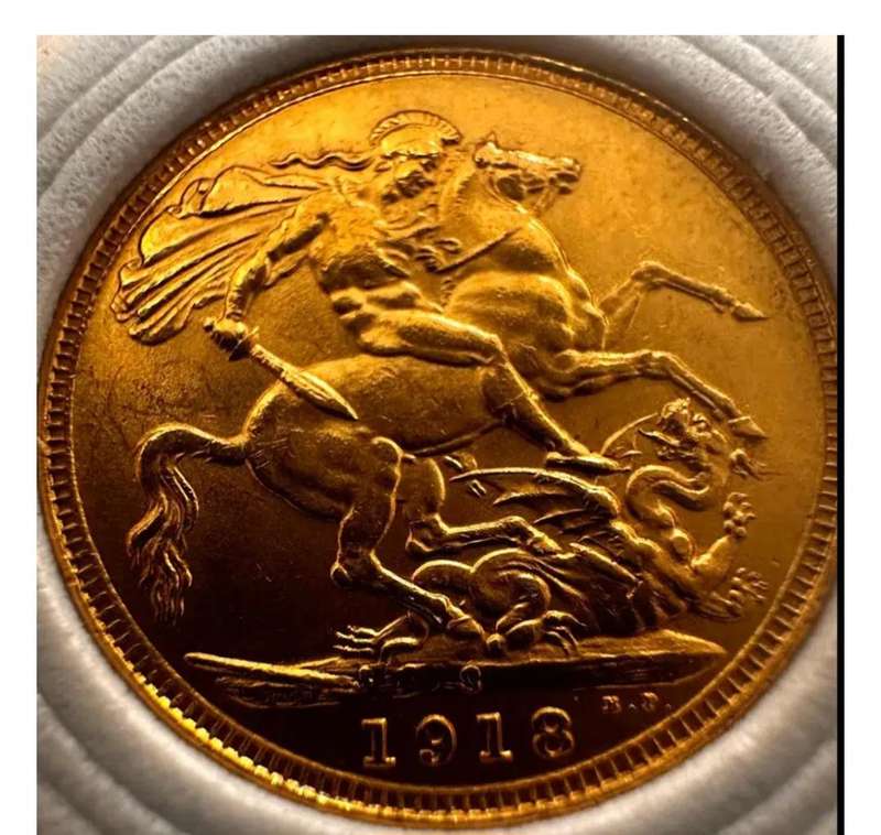 1918 Full gold sovereign king george V Rare collectable coin